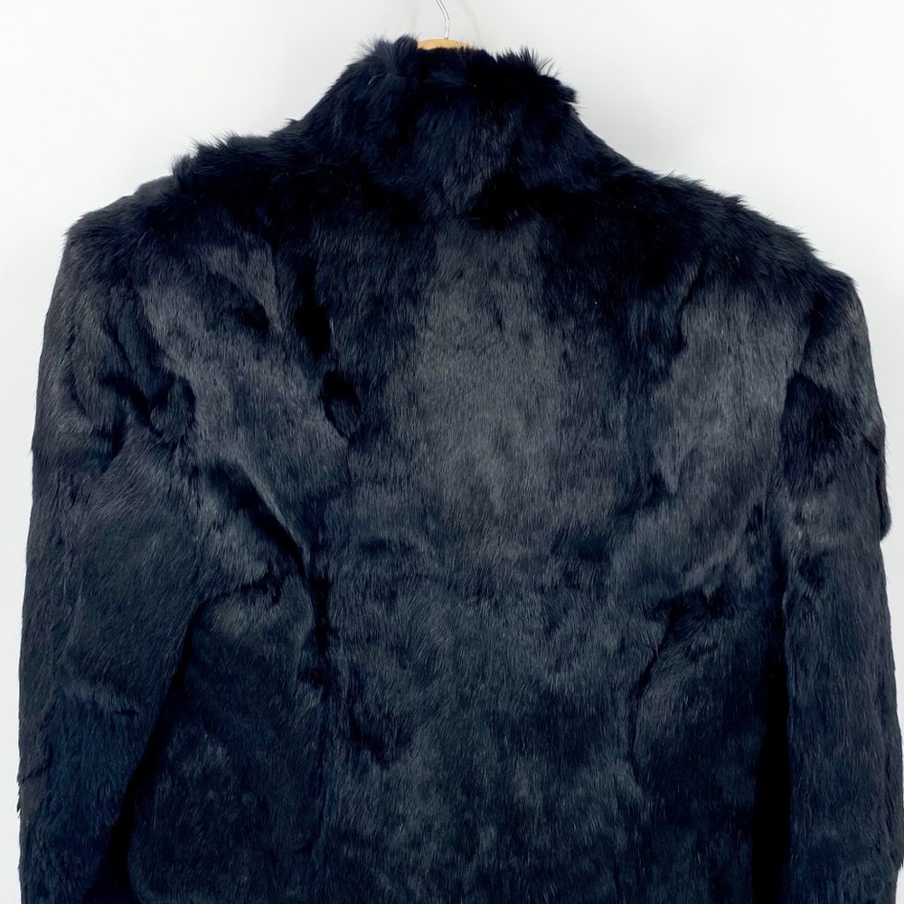 Vintage Cropped Black Rabbit Fur Coat Jacket M/L - Picture 7 of 16